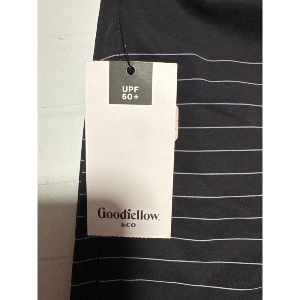 Goodfellow & Co Mens Board Shorts Black Gradient Striped Swim Trunks Size 36 - Picture 2 of 7